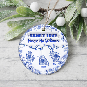Personalized Family Love Knows No Distance 3D Inflated Effect Ceramic Ornament CH07 899062