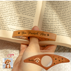 You Pawsed Here Custom Dog Cat Photo Printed Book Page Holder CH07 899560