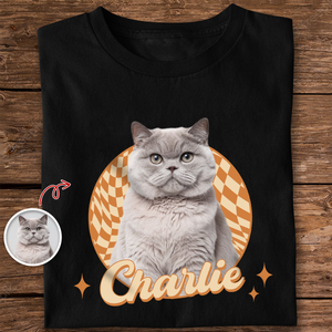 Custom Cute Cat Photo Retro Dark Shirt For Cat Lovers LM32 895743
