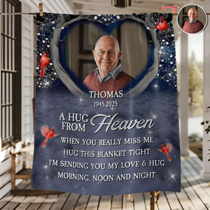 Personalized A Hug From Heaven Custom Photo Memorial Blanket CH07 896454