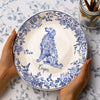 Custom Dog Breeds Chinoiserie Toile De Jouy Style Personalized Ceramic Plate HA75 892532