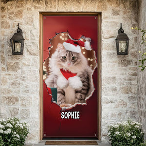 Custom Cat Photo Christmas Door Cover Gift For Cat Lovers TH10 896569