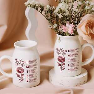 God Says I Am Personalized Name Initial Bible Toile De Jouy Vase LM32 895367