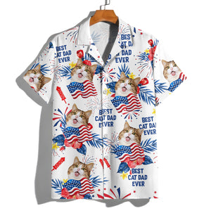 Custom Dog Cat Photo Personalized Patriotic Tropical Hawaiian Shirt 4th Of July Gift CH07 895688