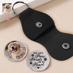 Custom Dog Photo You Left Paw Prints On My Heart Memorial Dog Pocket Hug HA75 897952