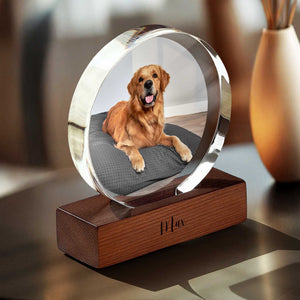 Custom Pet Photo Round Acrylic Frame Block Gift For Dog Lovers, Cat Lovers CH07 896046