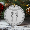 Custom Toile de Jouy Birth Flower - Personalized Ceramic Ornament Gift For Sister Besties BFF HO82 894472