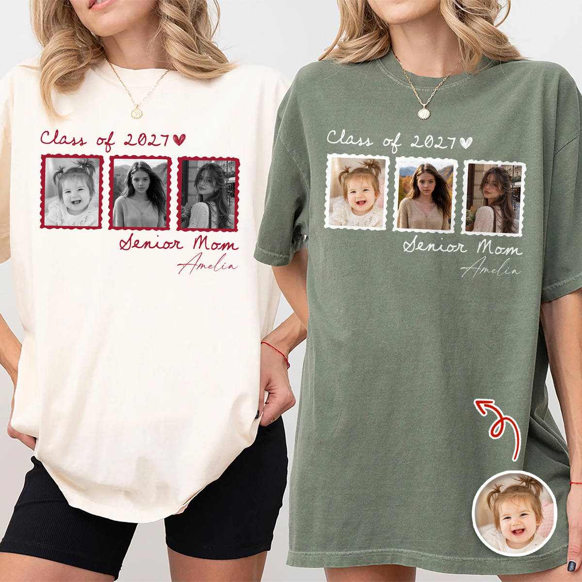 Custom Photo Senior Dad Mom Class Of 2027 Comfort Shirt Back To School Gift HA75 922102