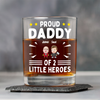 Custom Photo Proud Daddy of Little Heroes - Father's Day Personalized Gifts Custom Rock Glass for Dad, Superhero Lovers HO82 894056