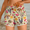 Custom Cute Pet Face Watercolor Tropical Summery Women's Beach Short CH07 896038