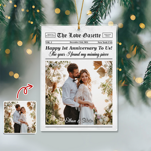 Custom Photo The Love Gazette Acrylic Ornament Christmas Gift For Couple HO82 894676