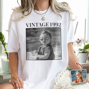 Custom Photo and Year Birthday Vintage Bright Shirt HA75 897506