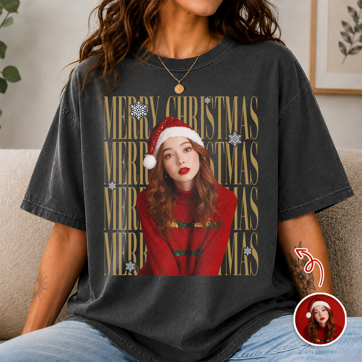 Custom Photo Merry Christmas Retro Comfort Shirt HO82 903334