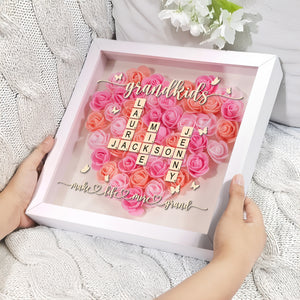 Grandkids Make Life More Grand Personalized Flower Shadow Box Mother's Day Gift For Grandma HA75 892050