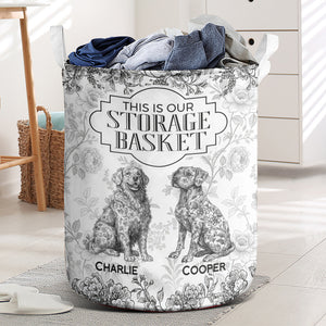 Personalized Dog Custom Breeds Floral Toile De Jouy French Laundry Basket LM32 893761