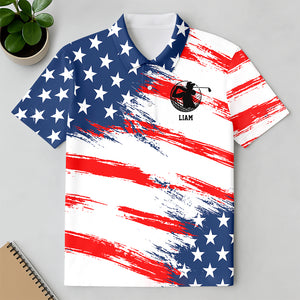 Personalized Golf Ball America Flag Patriotic Polo Shirt Gift For Golfer, Golf Lovers HA75 898708