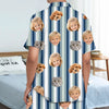 Custom Funny Face Striped Short Pajamas, Personalized Matching Family Sleepwear LM32 669823