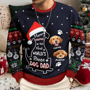 Custom Photo Merry Woofmas To The World Dog Ugly Sweater CH07 899464
