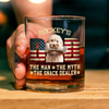 Custom Photo Dog Dad The Man The Myth American Flag Dad Rock Glass HA75 892272