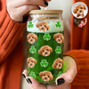 Custom Photo With Shamrock Leaf Glass Can With Lid TH10 898055