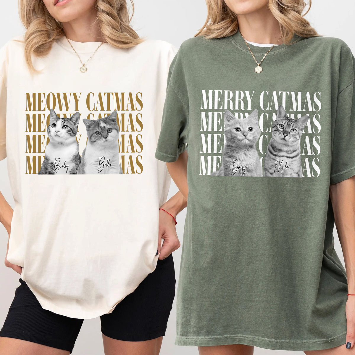 Personalized Vintage Photo Merry Catmas, Merry Woofmas Comfort Shirt, Gift For Pet Lovers LM32 669891