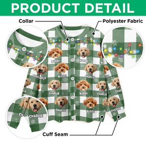 Custom Dog Photo Name Christmas Light Snow Cardigan CH07 899596