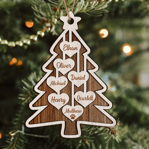 Personalized Family Name Christmas Layer Wood Ornament Gift For Family TH10 896481