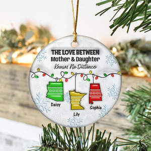 The Love Between Grandma & Granddaughter Knows No Distance - Personalized 3D Inflated Effect Ceramic Ornament Ch07 899340