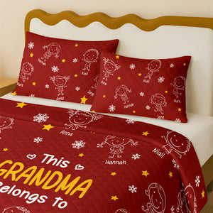 This Grandpa Grandma Belongs To Kids - Personalized Quilt Bedding Set HO82 900420