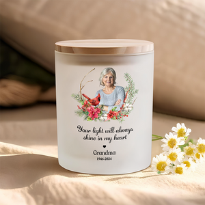 Custom Photo You Will Remain In Our Hearts Forever Memorial Glass Jar With LED Candle HO82 893824