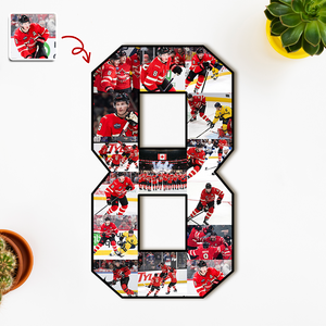The Photo Collage And Wood Frame For Seniors And Birthdays For Hockey Lover TH10 896517