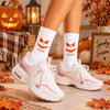 Personalized Name Scary Pumpkin Face Embroidered Socks, Personalized Halloween Gift HA75 919152