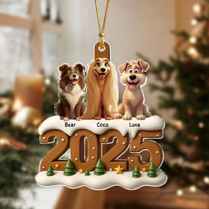 Xmas With Dog Acrylic Ornament Personalized Gift For Christmas HO82 900116