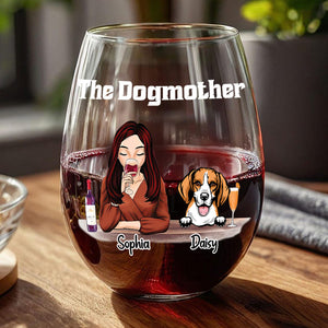 The Dogmother For Dog Lover Wine Glass TH10 892807