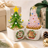 Custom Dog Cat Photo Christmas Wreath Mini Ceramic Pot With Glass Christmas Tree HO82 903626