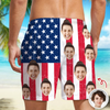 Custom Funny Face American Flag Beach Shorts - Personalized Summer Gift LM32 899873