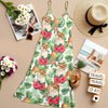 Custom Cat Photo Tropical Women's V-Neck Cami Maxi Dress HO82 893606