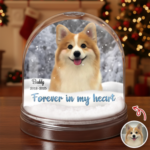 Custom Photo Forever in My Heart Memorial Acrylic Snow Globe HA75 898020