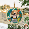 Custom Dog Photo Mosaic Style For Christmas Ceramic Ornament TH10 894805
