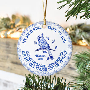 My Mind Still Talks To You Toile - Personalized Ceramic Ornament HA75 897460