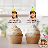 Custom Look Who’s Photo Cupcake Topper Funny Birthday Party Favors LM32 899913