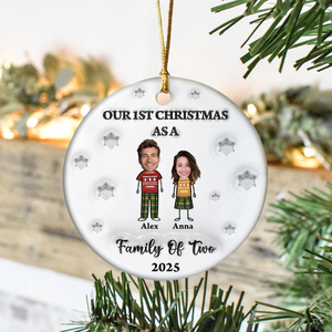 First Christmas As A Family Personalized 3D Inflated Effect Ceramic Ornament CH07 899496