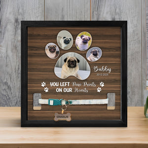 Custom Photo You Left Paw Prints On Our Hearts Memorial Square Collar Frame TH10 892717