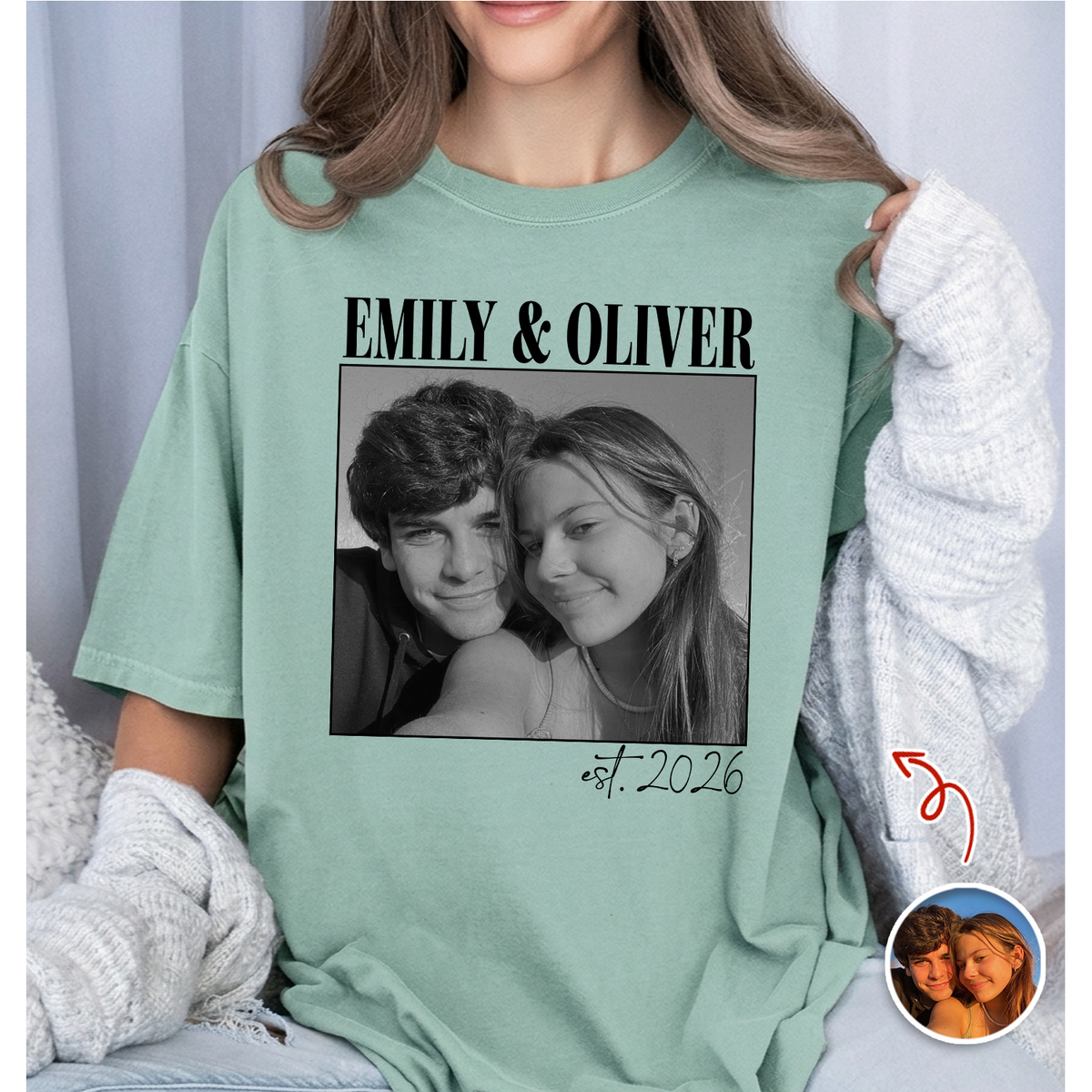 Custom Photo Couple Engagement Comfort Shirt, Vintage Couple Shirt, Wedding Anniversary Gift, Couple Gift HO82 903110