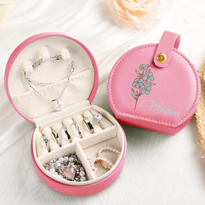 Custom Name With Floral Jewelry Box With Handle TH10 894345