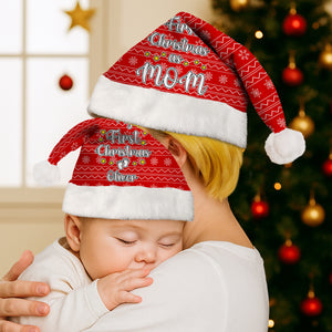 Personalized First Christmas As Mom Matching Family Santa Hat LM32 893971