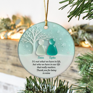 Personalized 2D Friendship Sea Glass Ceramic Ornament, Best Friend Christmas Gift CH07 899862
