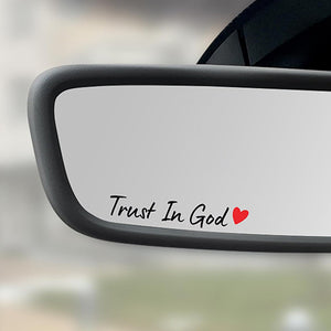 Trust In God Rearview Mirror Car Sticker, Inspirational Sticker, Religious, Christian Car Decal LM32 897455