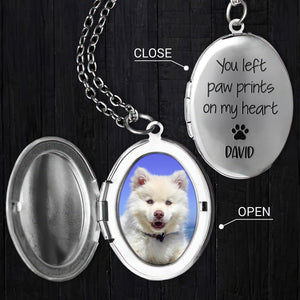 Custom Photo You Left Paw Prints On My Heart Dog Memorial Locket Necklace HO82 893674