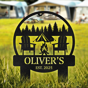 Custom Name On Camping Garden Stake TH10 894225